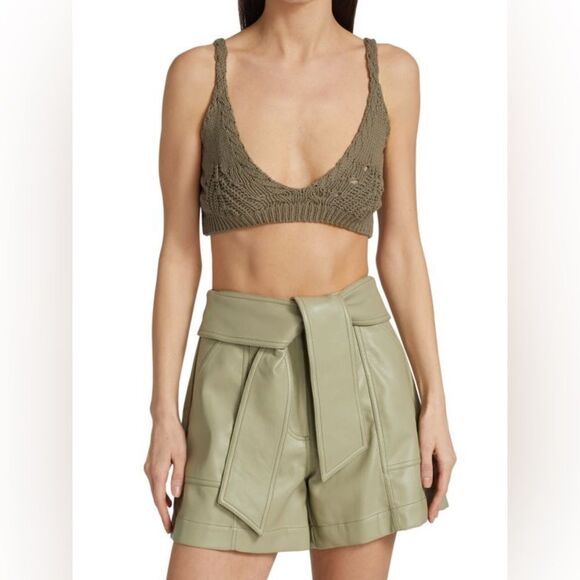 NWT JONATHAN SIMKHAI Cora Directional Rib Bralette Olive Sz. L - Picture 5 of 12